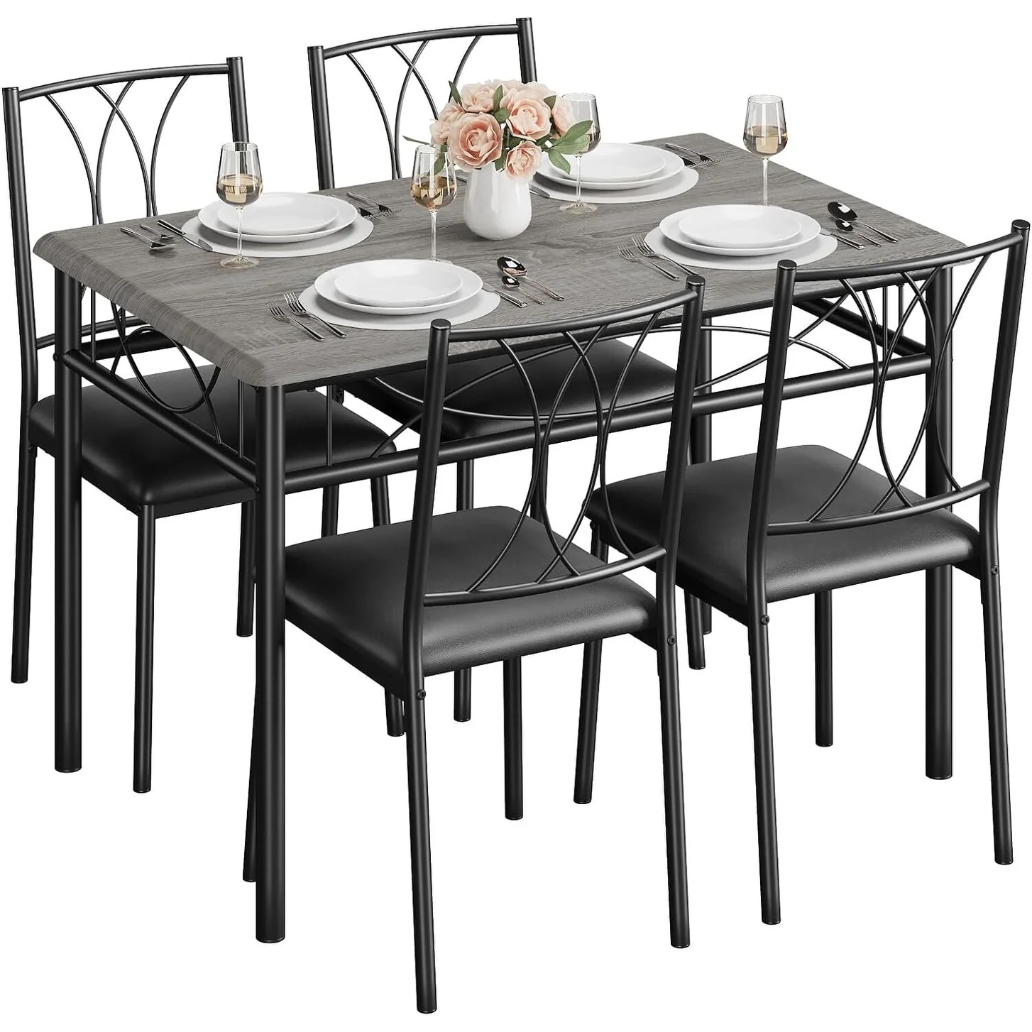 Dining Room Kitchen Table Set with 4 Chairs