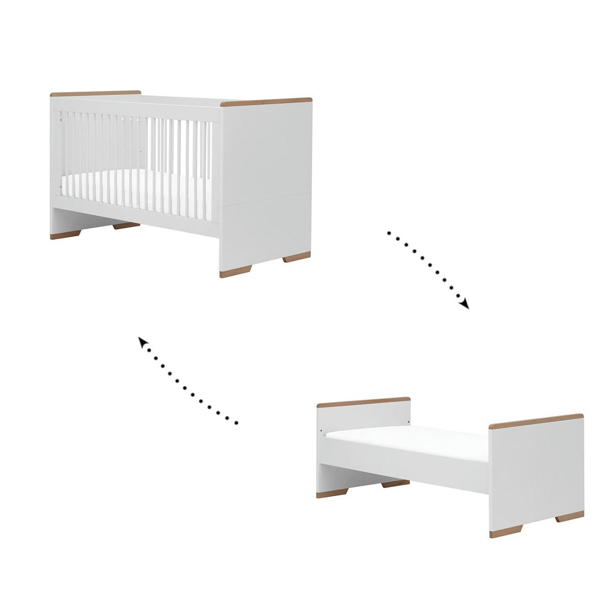 SNAP - Lit évolutif 70x140 blanc naturel