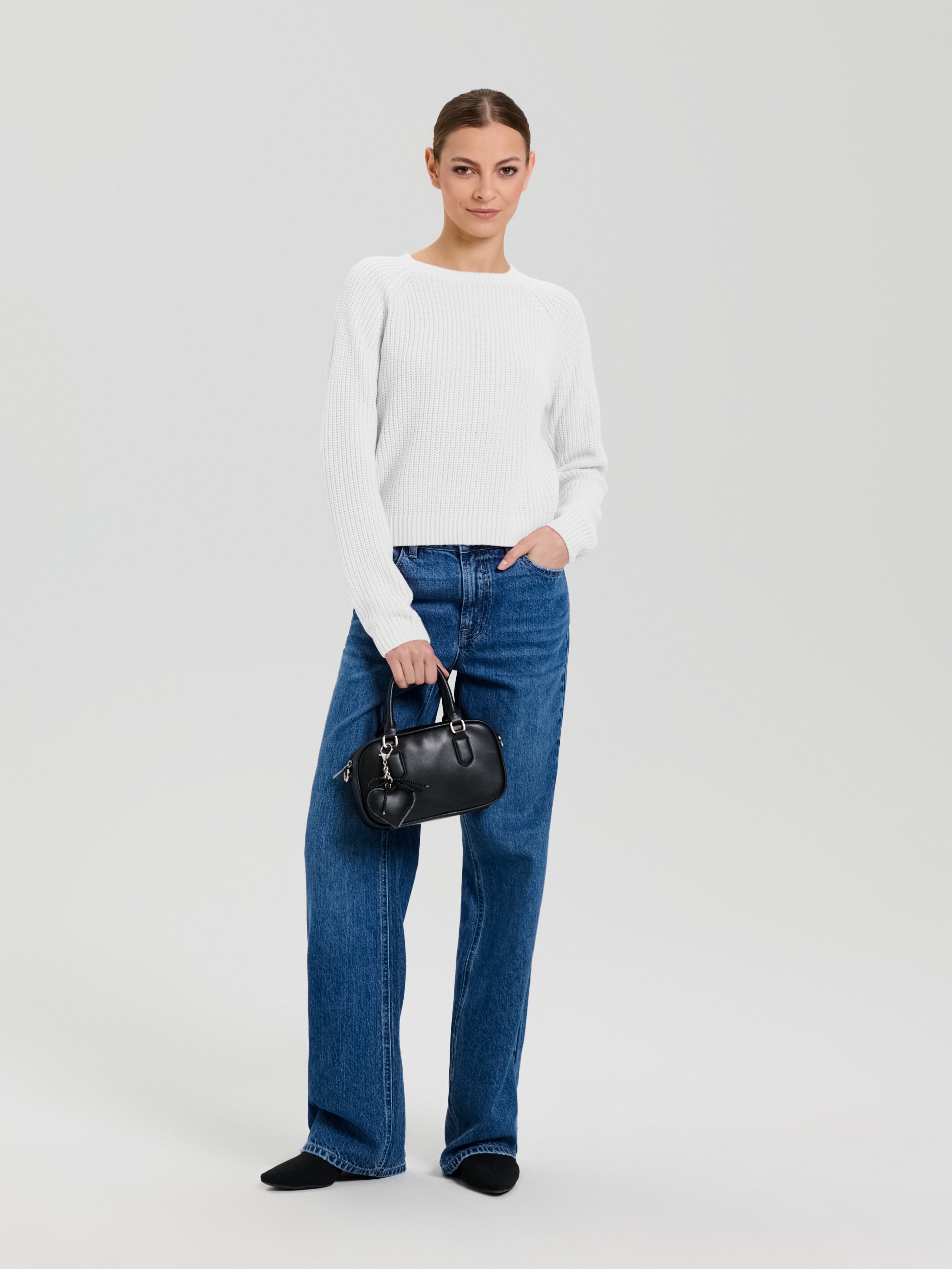 Basic sweter z długimi rękawami