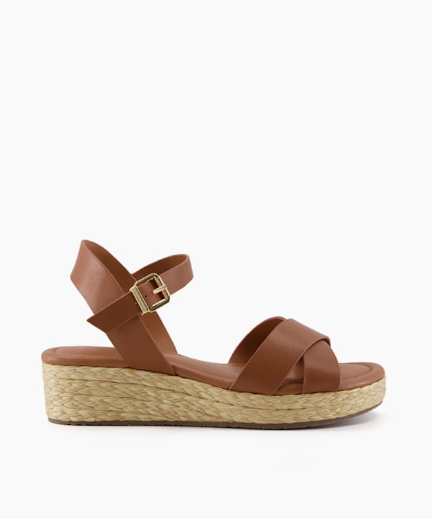Linnie Tan - Wide Fit Woven Flatform Sandals