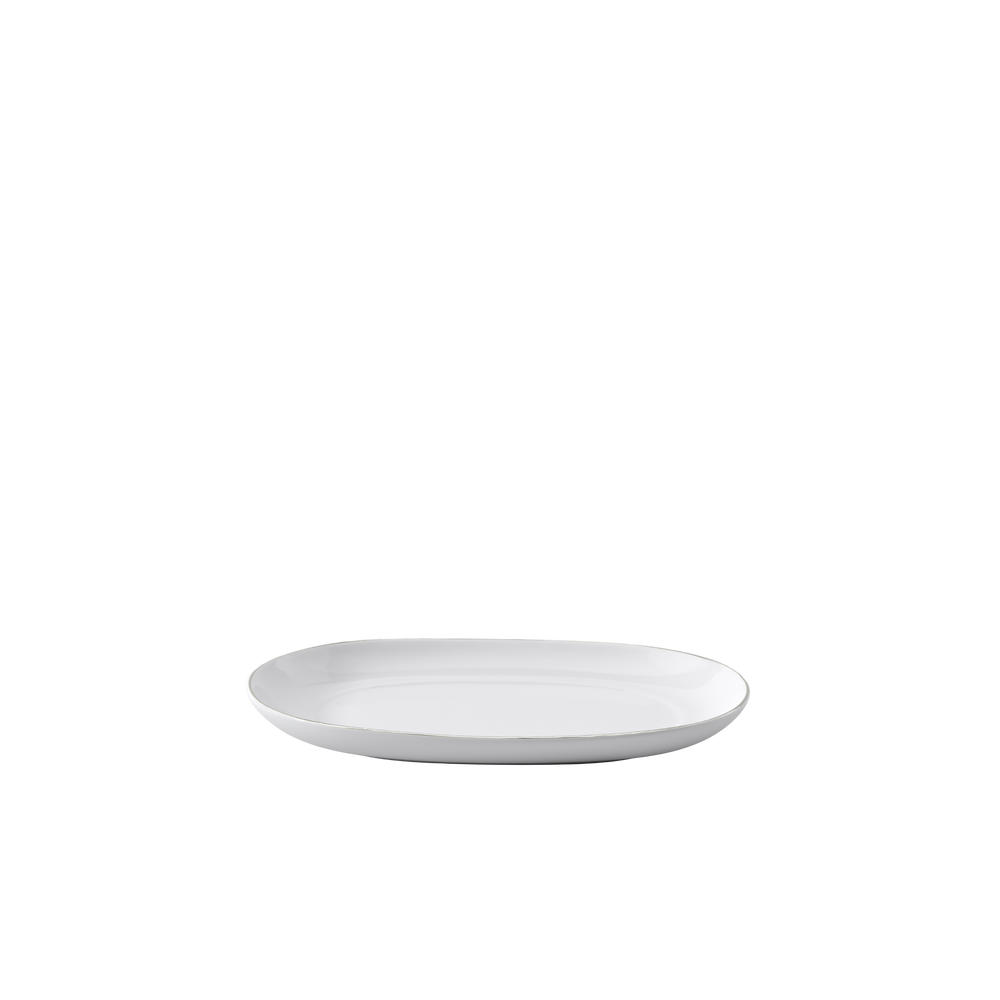 Anmut Gravy boat saucer - White, Premium Bone Porcelain