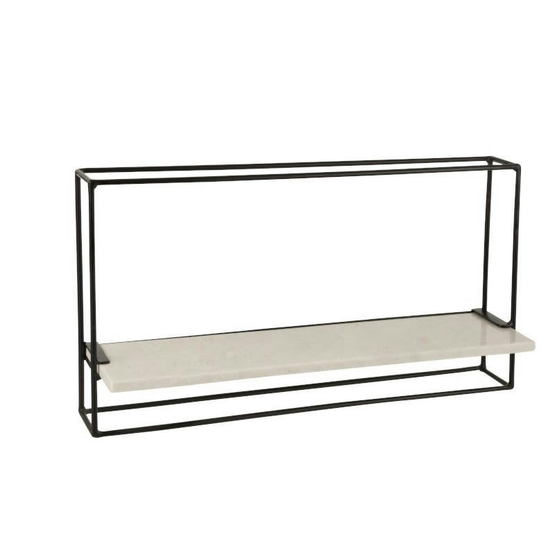 - Étagère murale 1 planche en métal blanc 15.5x65x35 cm