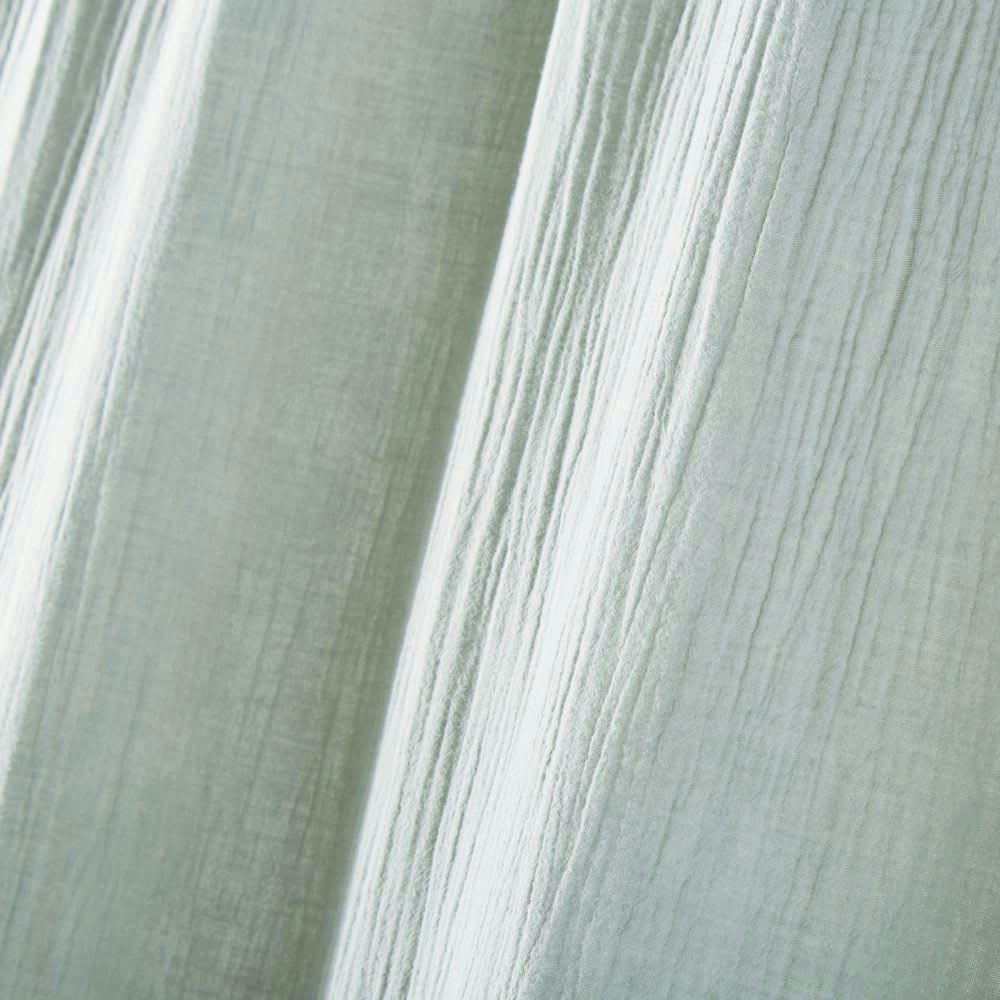 NOA - Rideau à passants en coton vert d'eau à l'unité 110x250