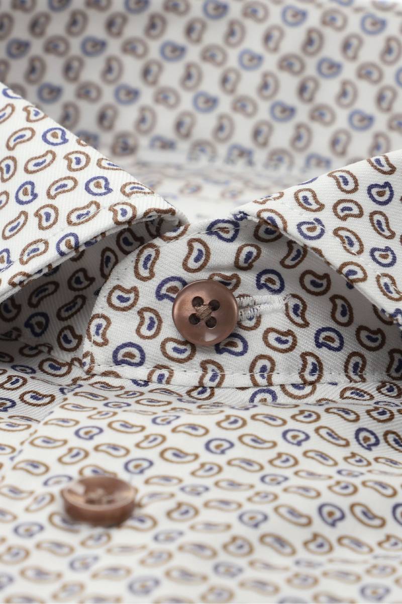 ETERNA Slim Fit Hemd beige-braun, Bedruckt