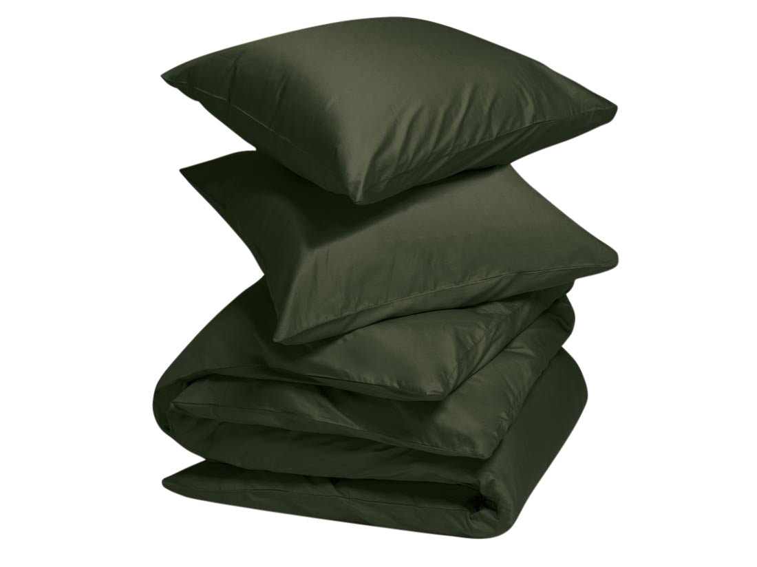 Yumeko dekbedovertrek katoen satijn dark olive 200x220   2/60x70
