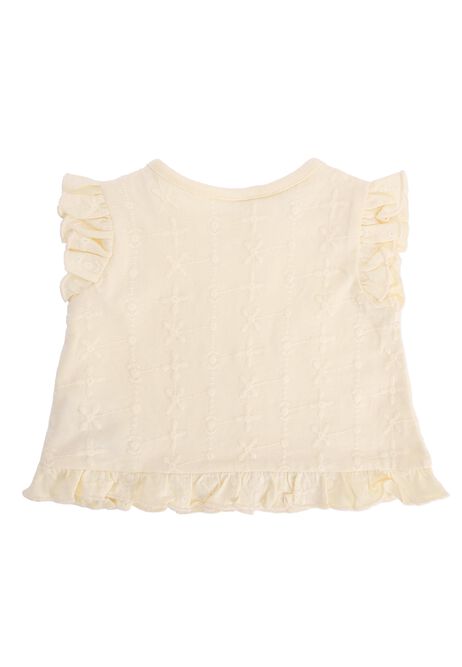 Baby Girls Lemon Broderie T-Shirt and Shorts Set