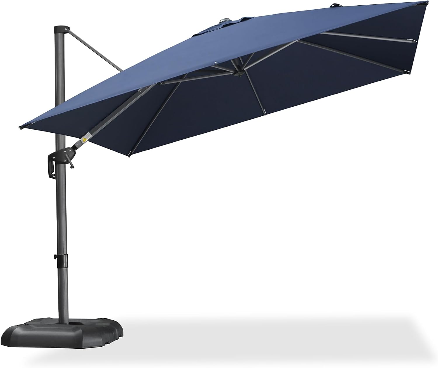 PURPLE LEAF 10 Feet Patio Umbrella Outdoor Cantilever Square Umbrella Aluminum Offset Umbrella with 360-degree Rotation for Garden Deck Pool Patio  Navy Blue