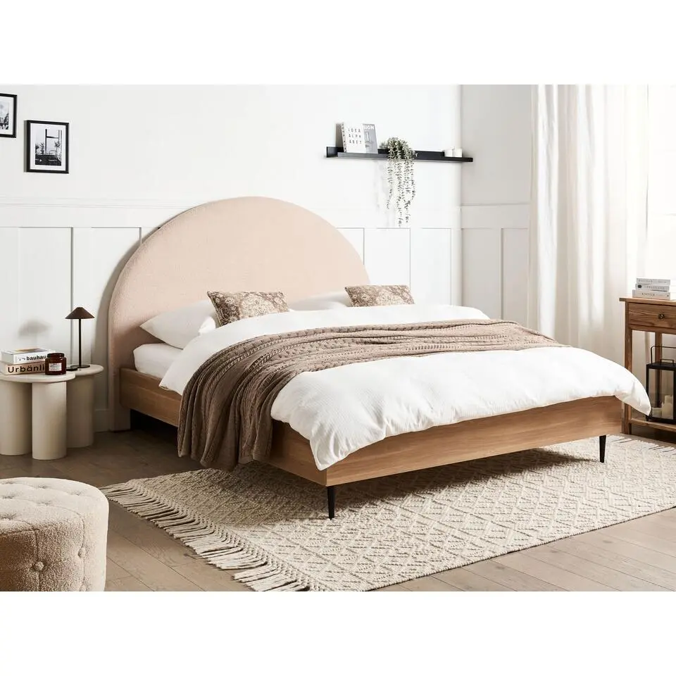 MILLAY - Bed - Beige - 160 x 200 cm - Boucl&eacute;