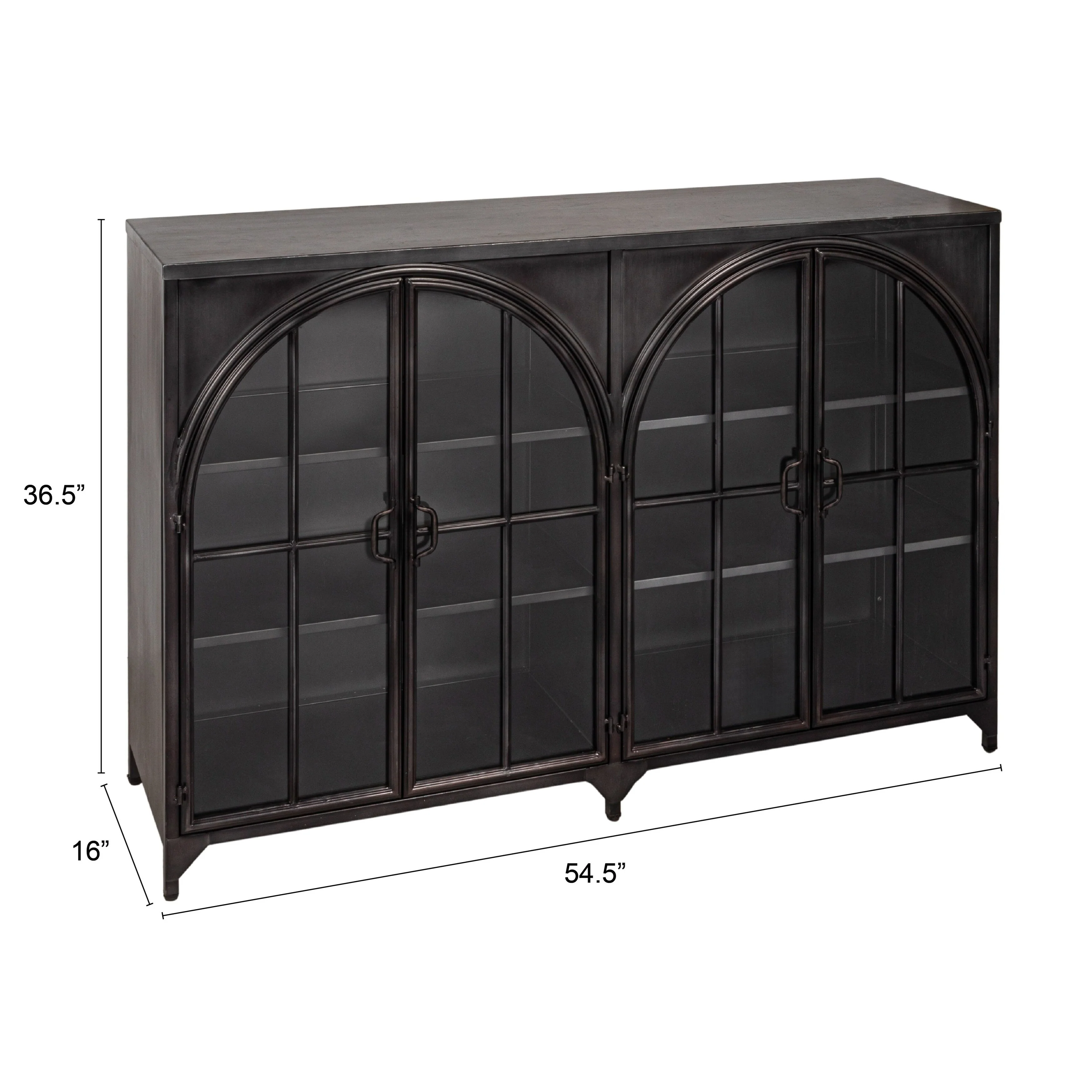 Black Metal Sideboard with Arched Doors