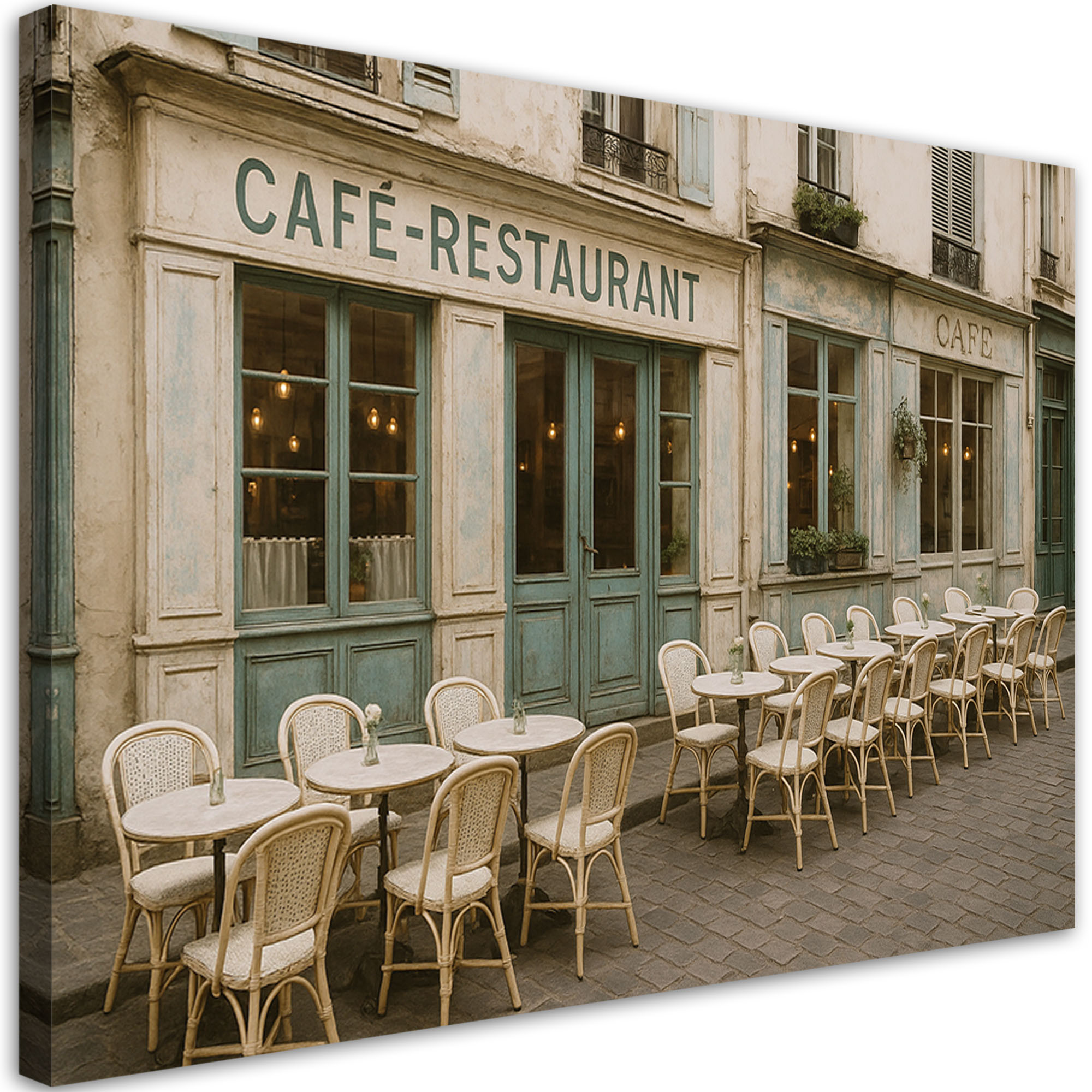Obraz do salonu sypialni jadalni, Paryż Restauracja Kawiarnia 30x20