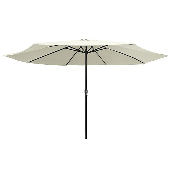 Parasol d'exterieur avec mât en metal metal blanc Helloshop26