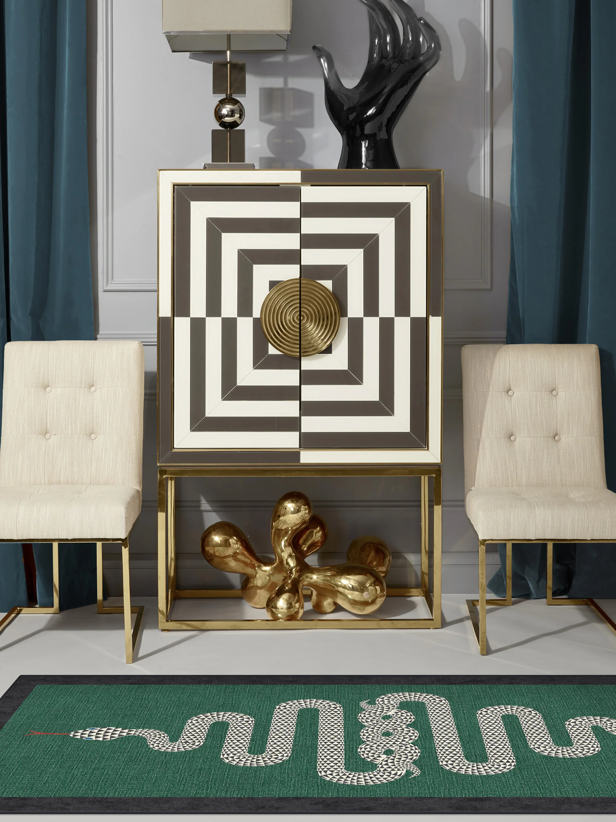 Waschbarer Kurzflor-Läufer Venom Smaragd von Jonathan Adler