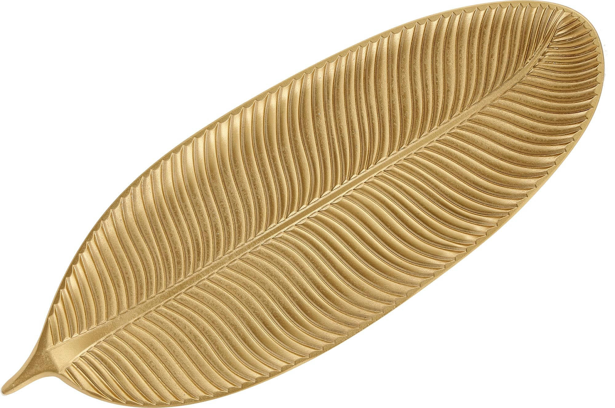 - Vide poche déco feuille 60 x 23 cm doré