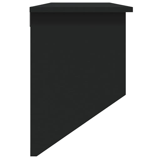 NNEVL Wall-mounted Coat Rack Black Engineered Wood and Natural Rattan