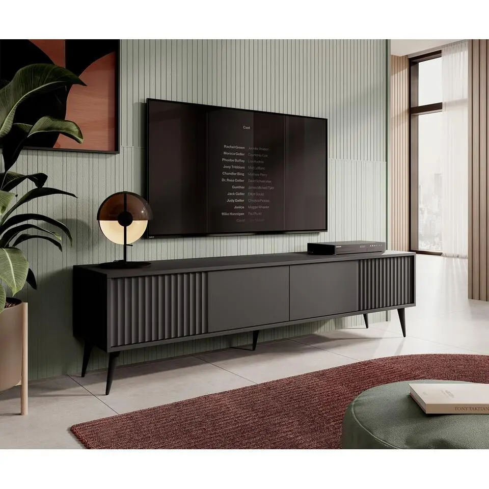 Meubella - TV-Meubel Winq 2 - Antraciet - 180 cm
