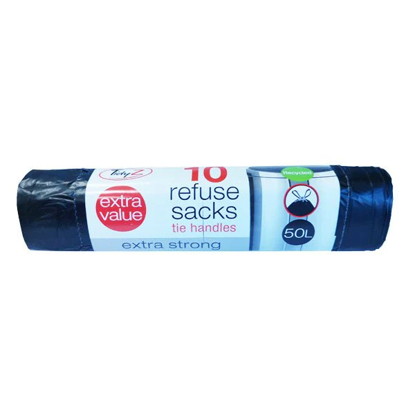 Refuse Sacks 50L Tie Handles 10 Pk