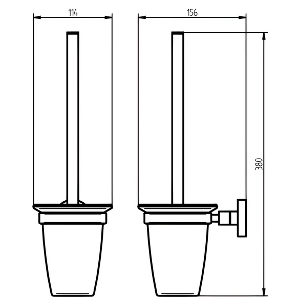 WC-Bürstengarnitur, Metall, silberfarben