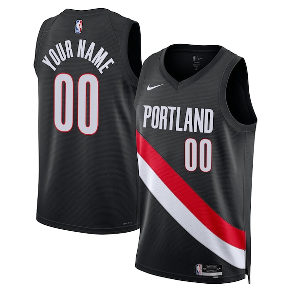 Portland Trail Blazers Nike Unisex Swingman Custom Jersey - Icon Edition - Black
