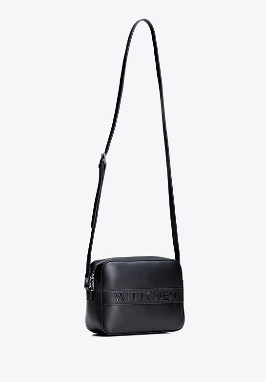 Skórzana torebka crossbody pudełkowa czarna