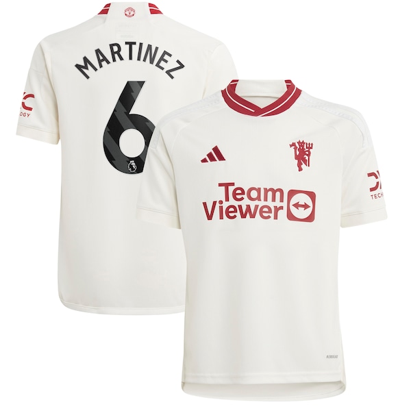 Lisandro Martínez Manchester United adidas Youth 2023/24 Third Replica Player Jersey - White/Green