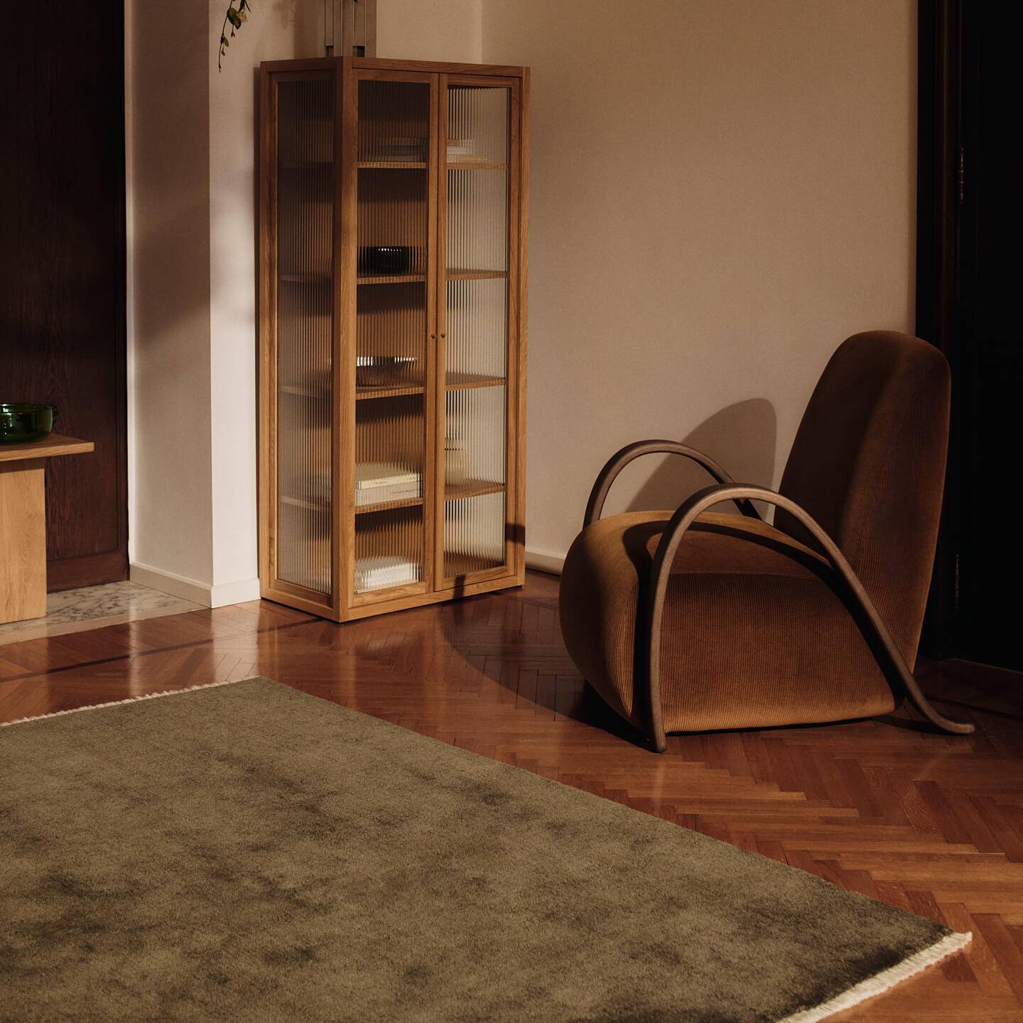 Ferm Living Firth Jute Vloerkleed 200 x 300 cm - Dark Olive