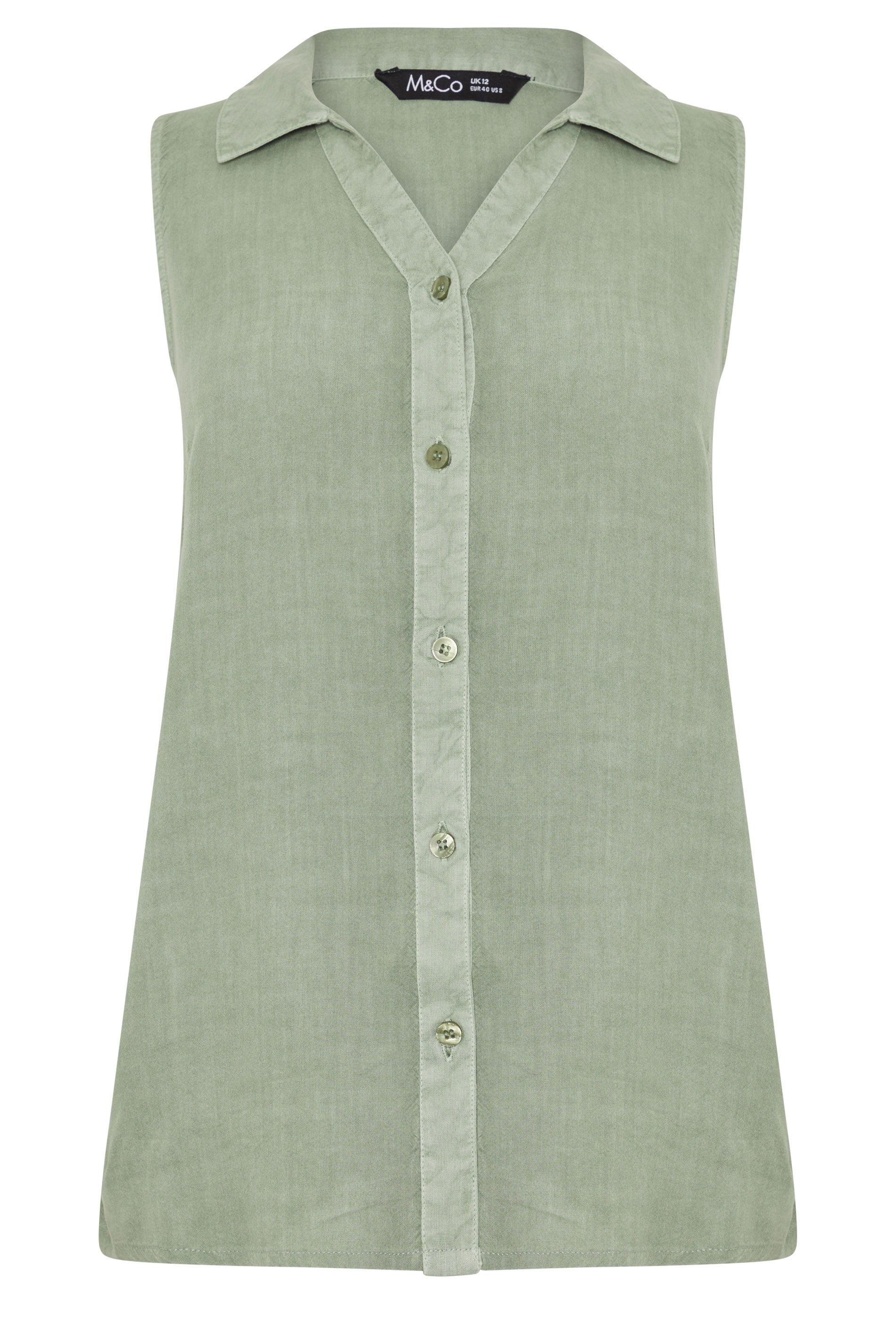 M&Co Sleeveless Collared Shirt