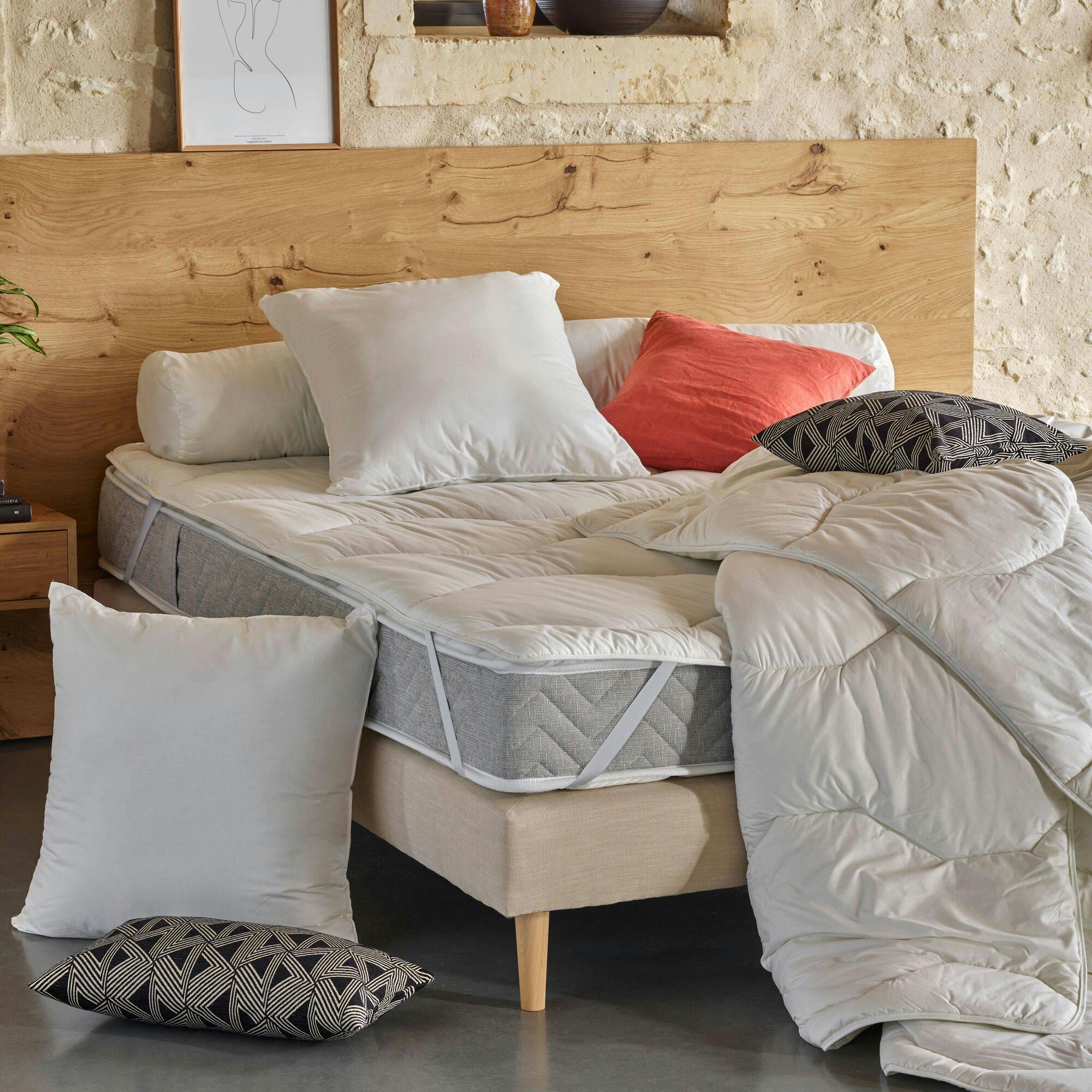 GAELLE - Oreiller en Coton mi-ferme 60 x 60 cm