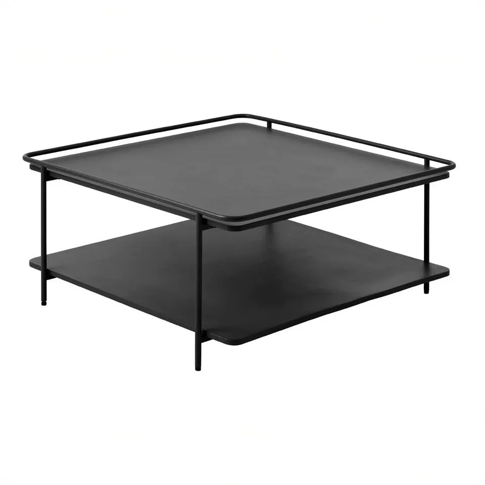 Salontafel Zwart Metaal - 75x75x34,3cm - Yuba