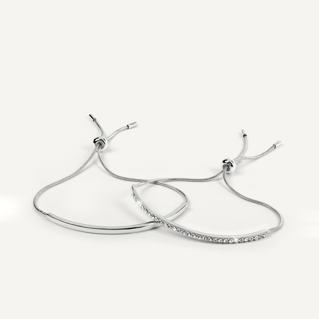 Alba Place - Stone Set And Smooth Friendship Bracelet Twinpack