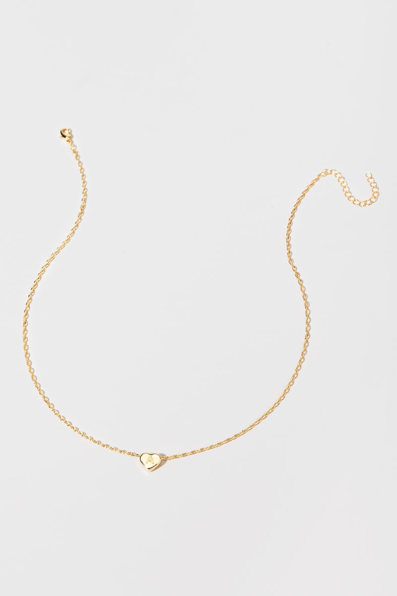 Initial Heart Pendant Necklace