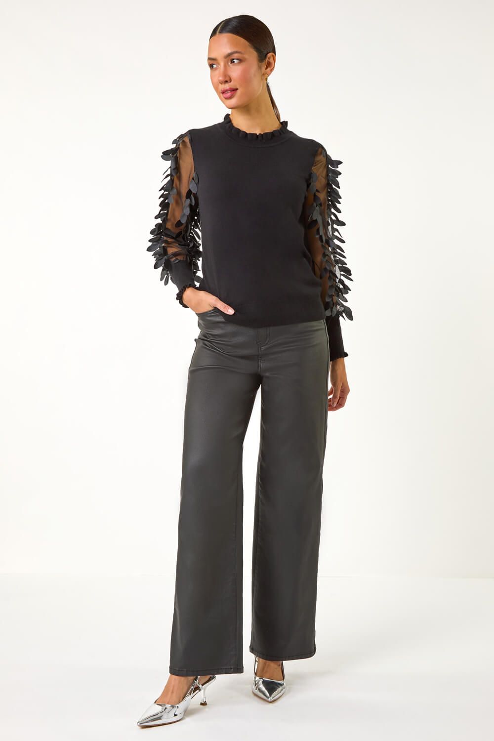 Roman Sheer Feather Sleeved Jumper