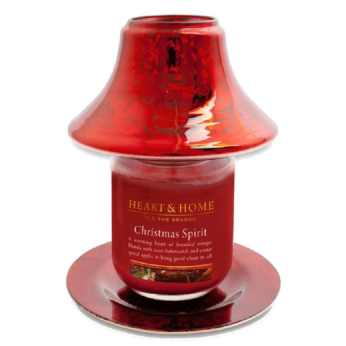 - Abat jour pour bougie Heart and Home rouge