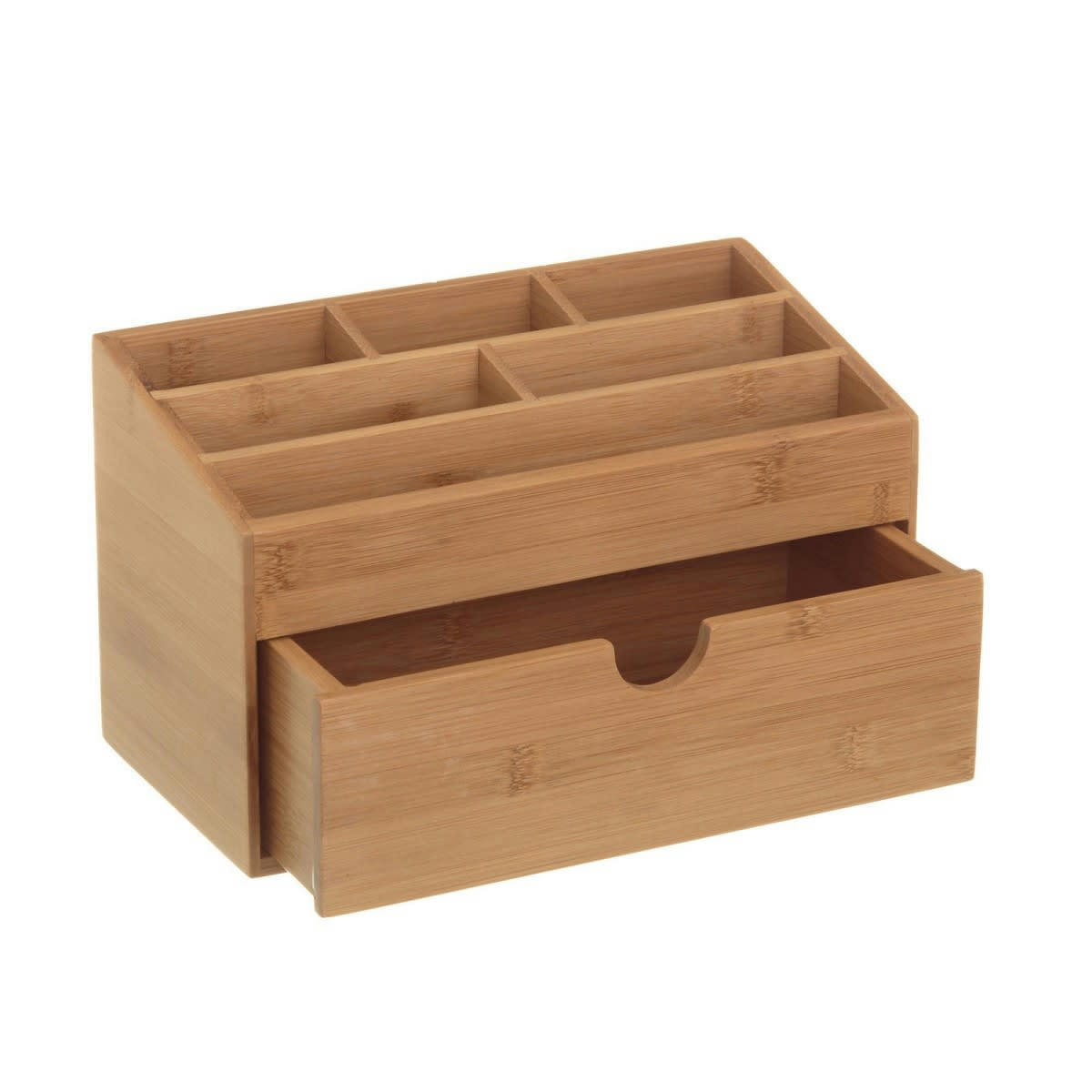 BAMBOU - Organiseur rangement maquillage en bambou avec tiroir