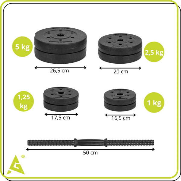 Hantel do treningu siłowego 20 kg Actiget hantla regulowana zestaw 2x10 kg