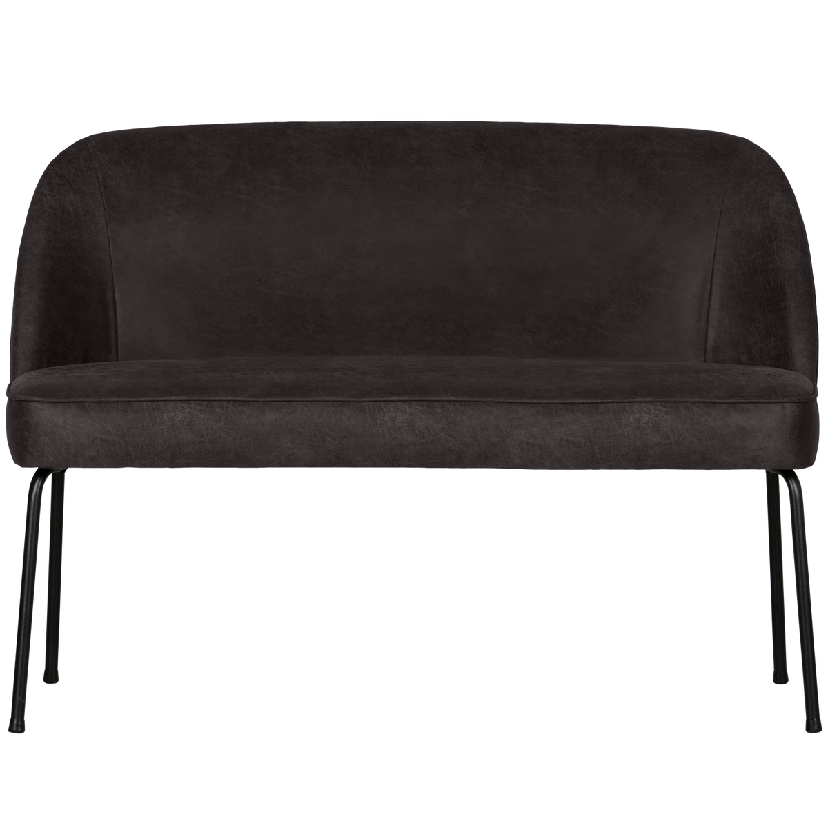 WOOOD eetbank Vogue- Leer - Zwart - 83x120x59