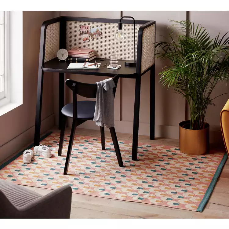 Habitat Octo Geometric Pink Cotton Flatweave Rug - 120x180cm