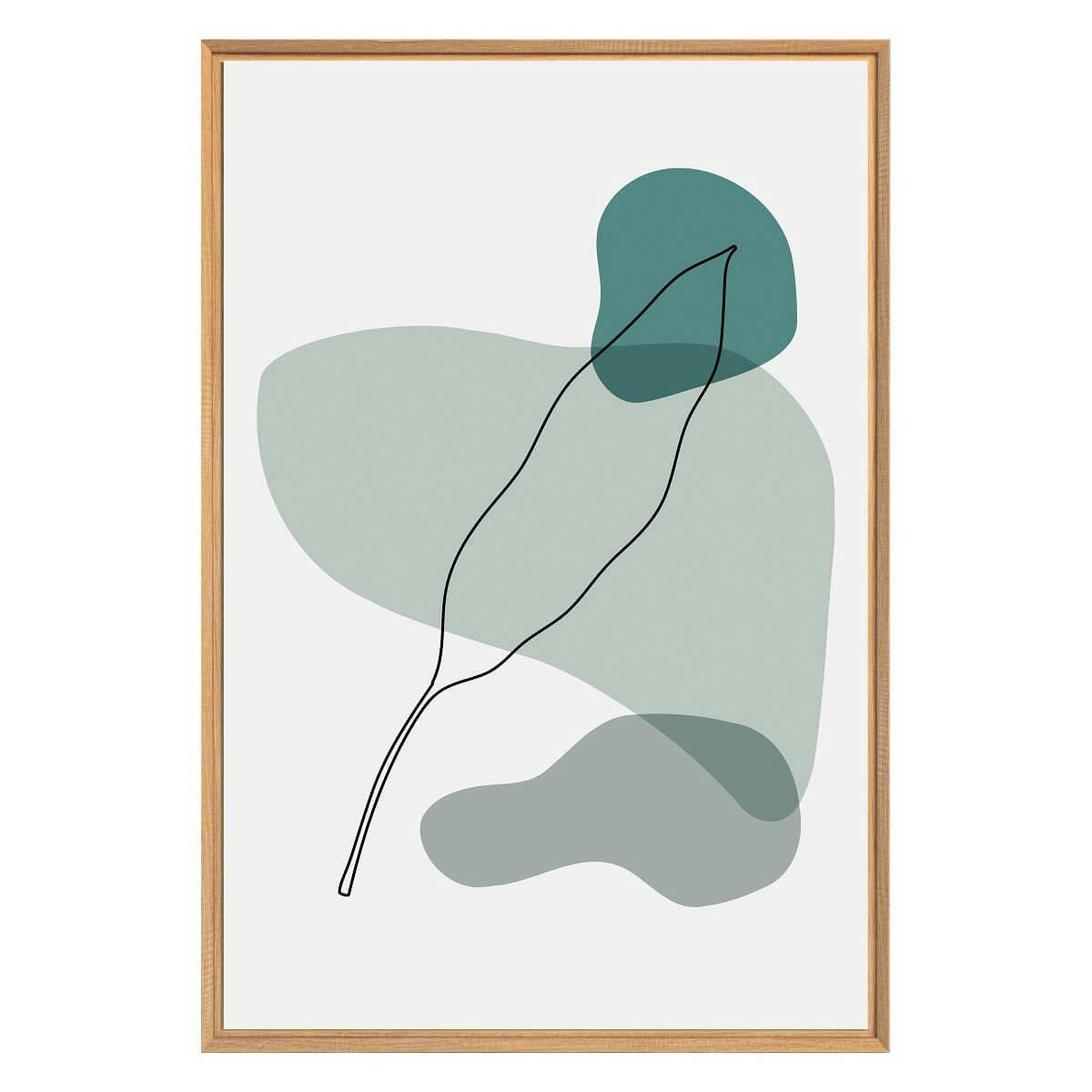 CHARME ROMANTIQUE - Tableau mural encadré bleu abstrait 65x97 cm