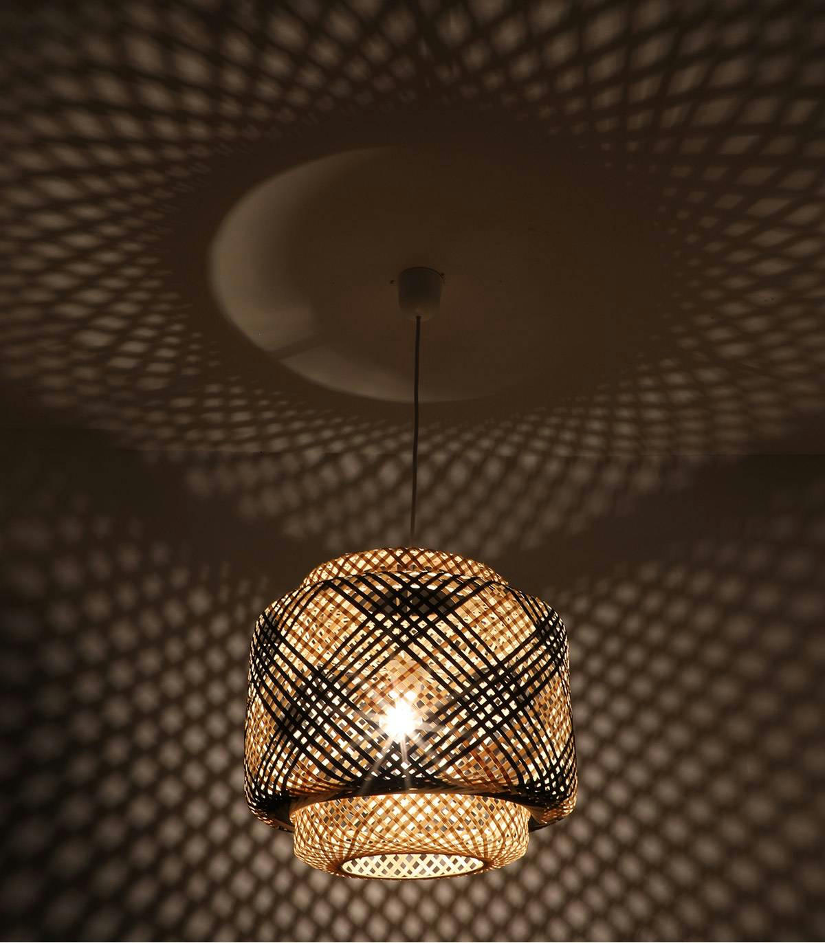 HALONG - Suspension en bambou noir d. 40 cm