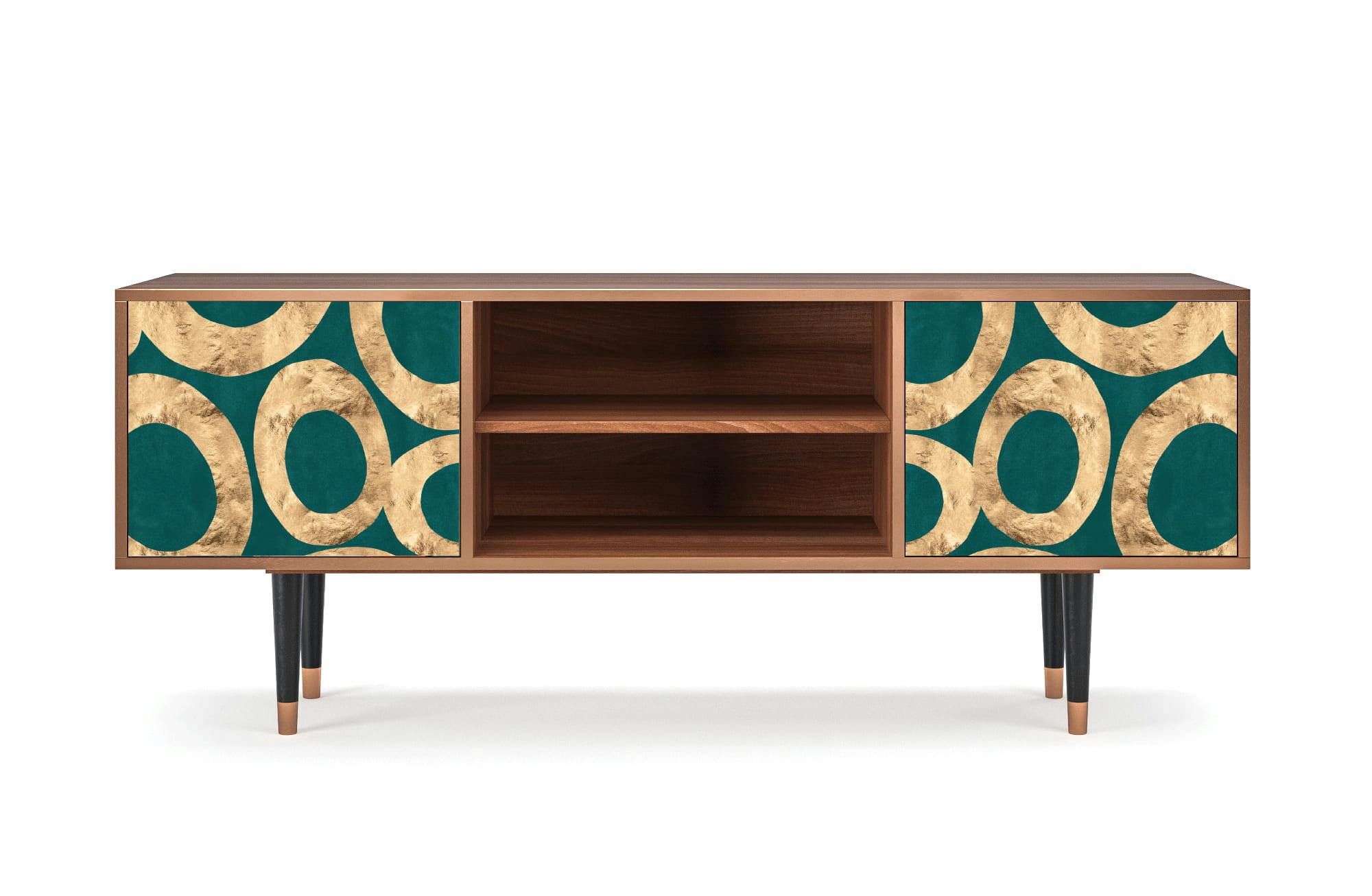 ZIRCON SPHERE - Meuble TV  bleu-vert 2 portes L 170 cm