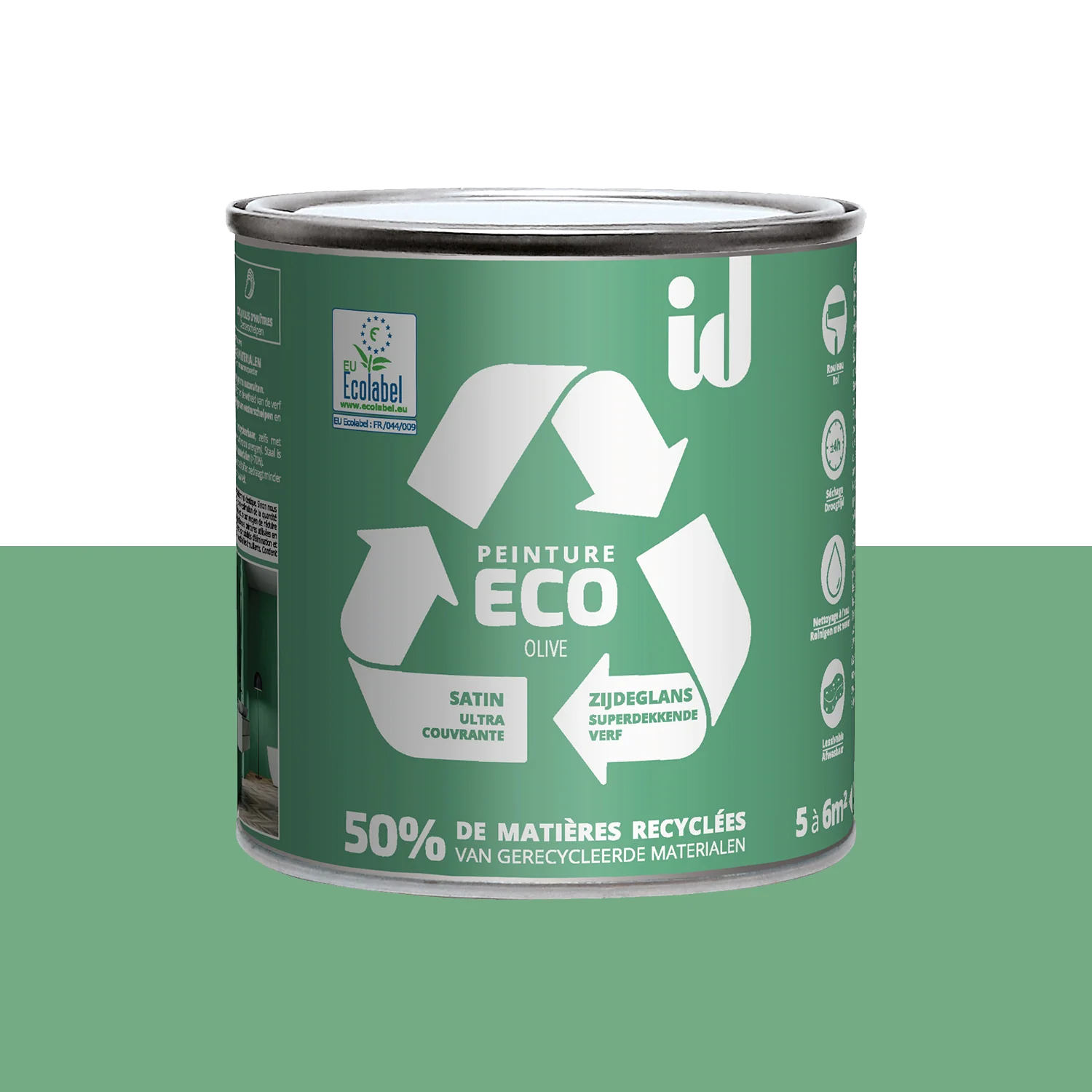 ECO ID Peinture ECO Peinture olive Satiné 0,5 L