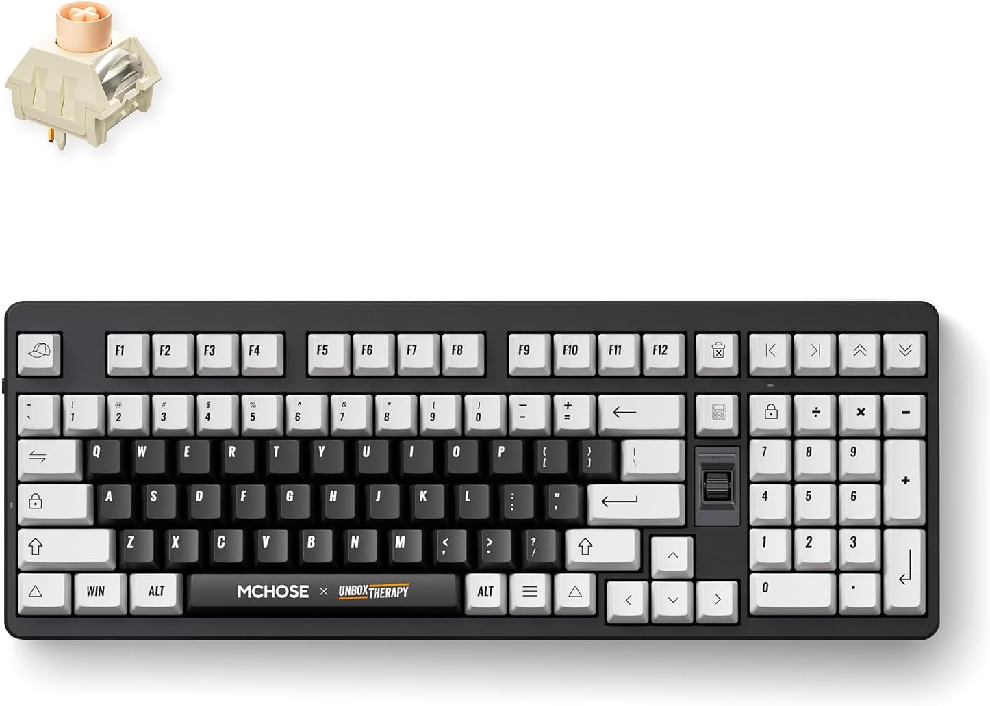 MCHOSE UT98 Wireless Mechanical Keyboard Compact Gaming Keyboard with Knob Tri-Mode Connection Hot Swappable Custom Creamy Keyboard Gasket Structure Pre-lubed Linear Switches RGB Classic ICY