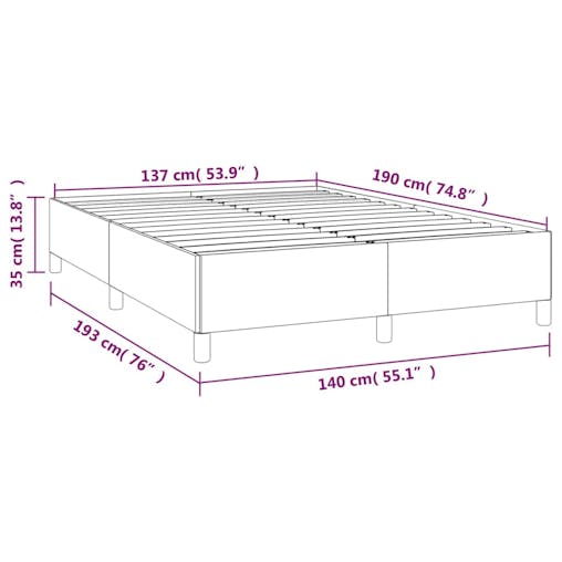 NNEVL Bed Frame Black 137x190 cm Double Faux Leather