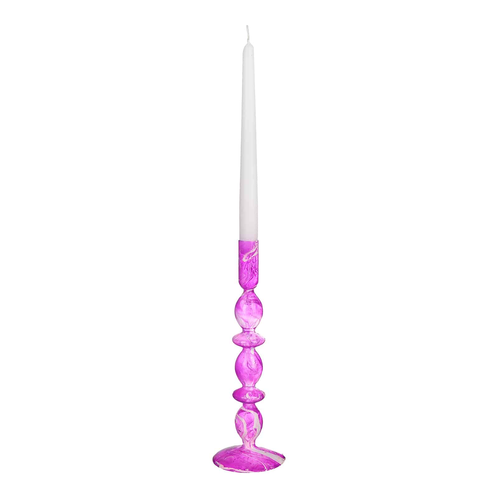 Stabkerzenhalter Marbli Violett, ⌀ 9 cm, H 260 mm
