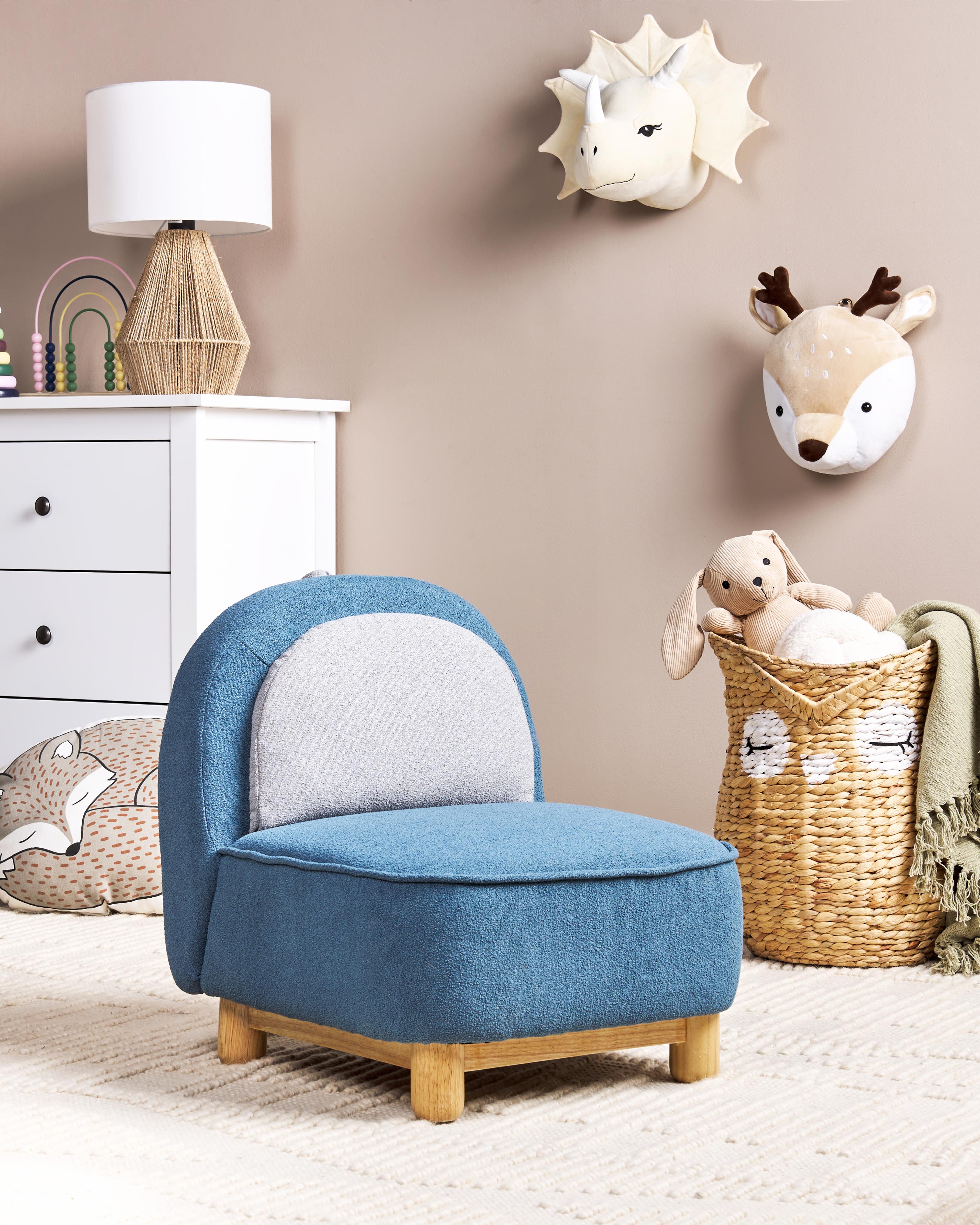 Kids Armchair Dinosaur FABORG Fabric Blue