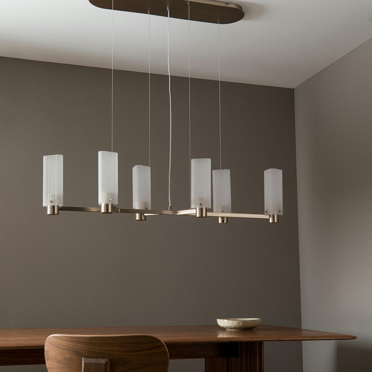 Suspension verre/acier, Strozzi, design E.Gallina&