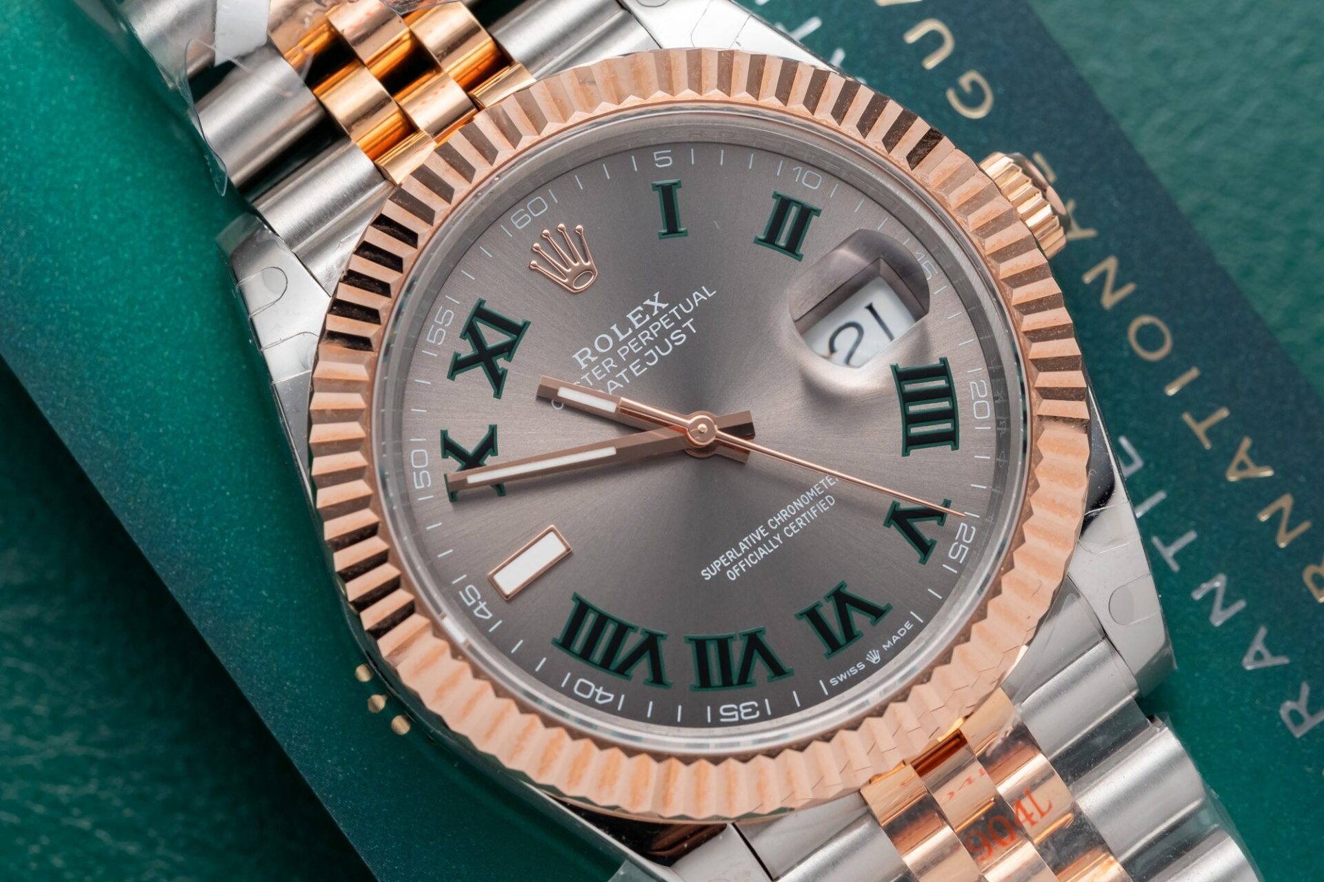 Rolex Datejust SS/RG Plated Wimbledon Grey Dial 41mm Jub Super Clone