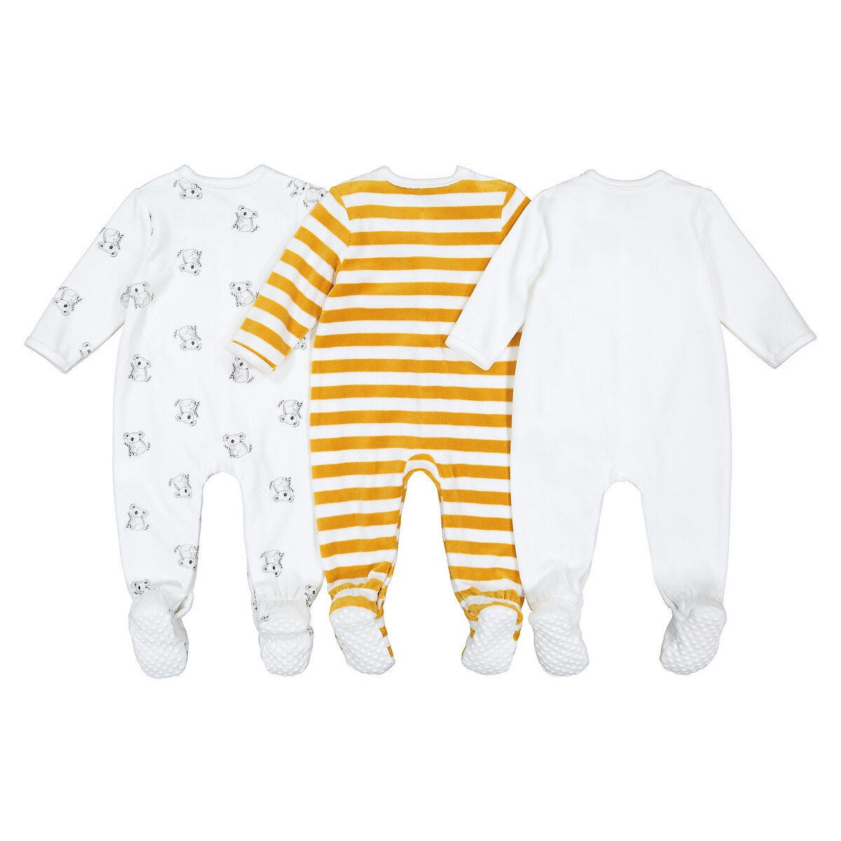 Lot de 3 pyjamas 1 pièce en velours