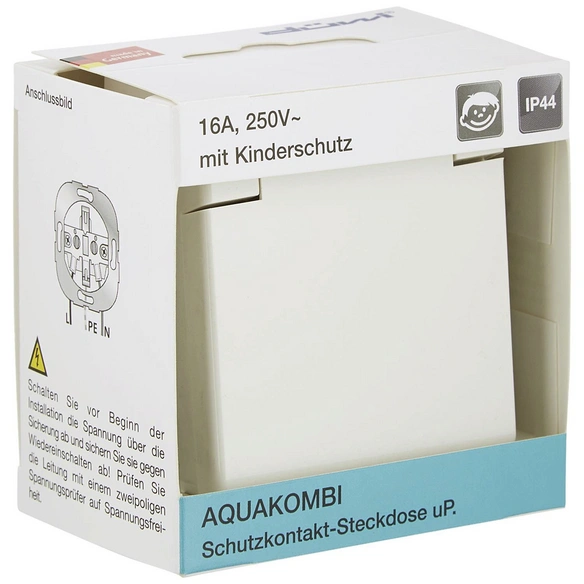 Steckdose »AquaKombi«, weiß, Kunststoff, 250V