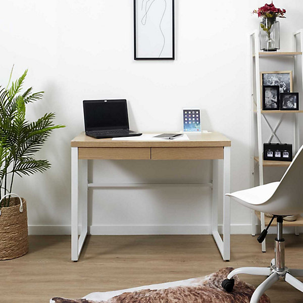 Bureau en métal et MDF - L. 100 x H. 74 cm