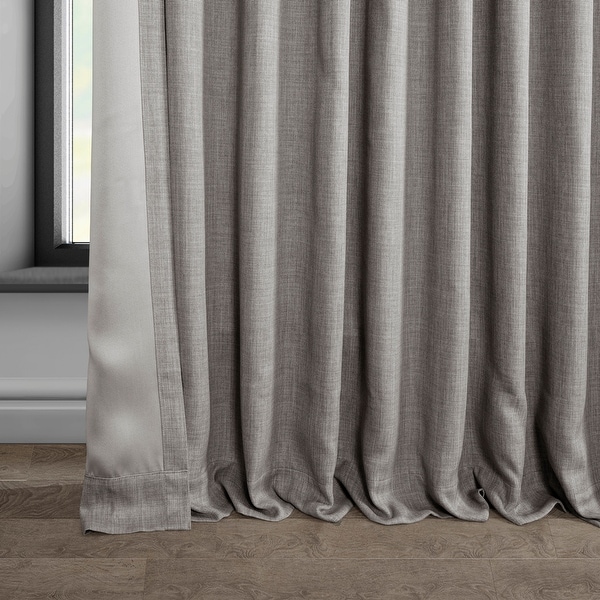 Exclusive Fabrics Faux Linen Extra Wide Room Darkening Curtain Panel